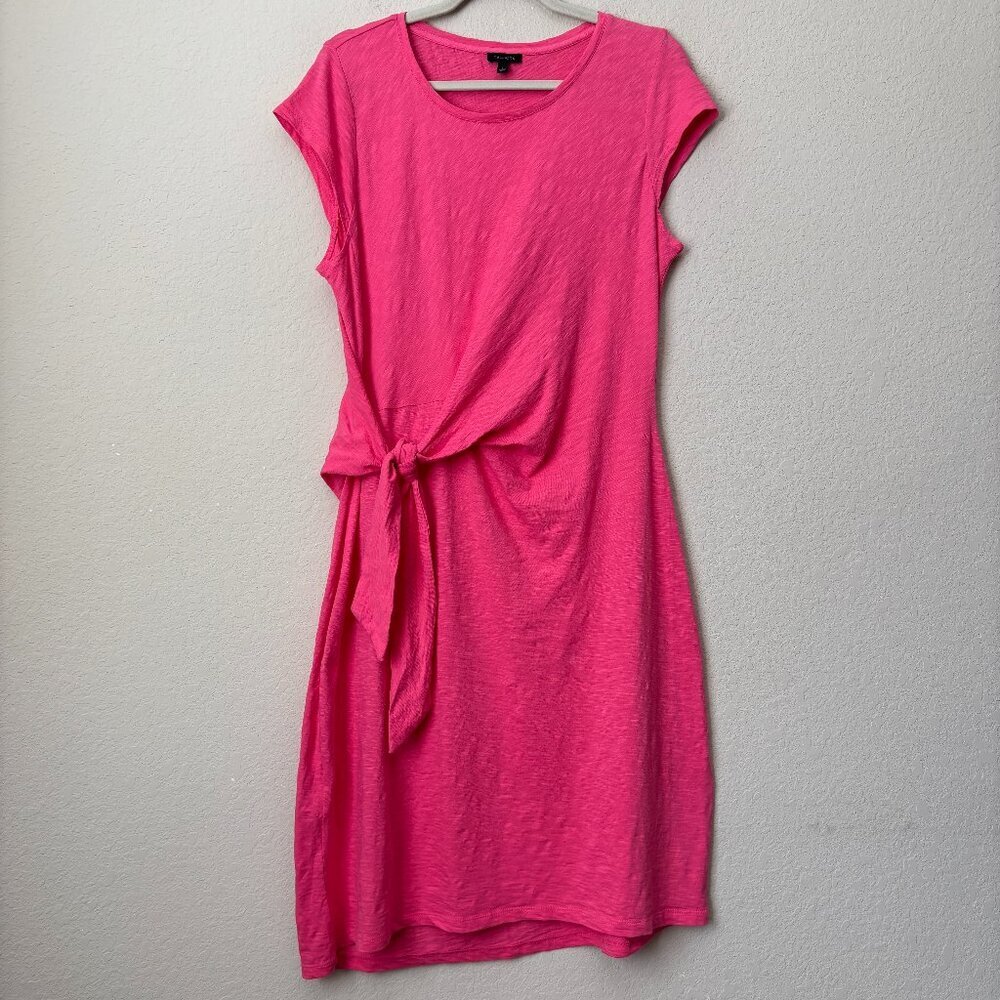 Talbots Tie Detail Knit Shift Dress in Nantucket Slub